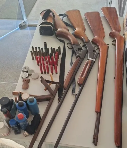 MBA desarticula acampamento de caça ilegal e apreende armas e munições 