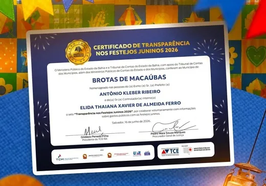 Selo de Transparência dos Festejos Juninos 2026 é concedido