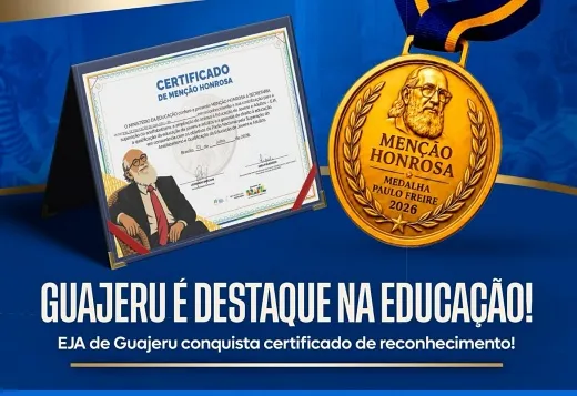 Prefeitura recebe menção honrosa da Medalha Paulo Freire 2026 