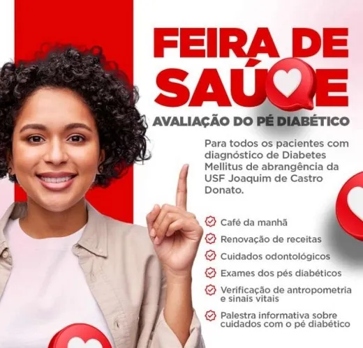 Feira de Saúde promoverá avaliação do pé diabético e reforço nos cuidados com a doença 