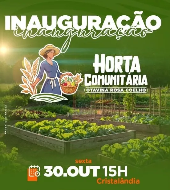 Horta comunitária será inaugurada nesta sexta-feira no distrito de Cristalândia