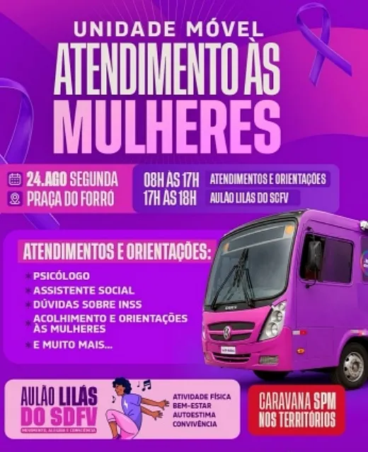 Unidade Móvel oferece atendimento e acolhimento às mulheres