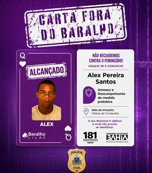 Operação Dama Lilás prende integrante do Baralho do Crime