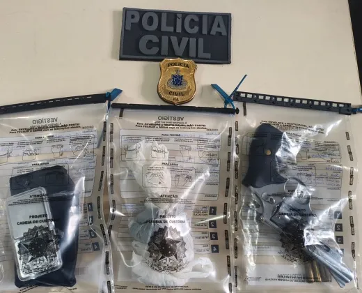 Drogas e arma de fogo de calibre restrito são apreendidas pela Polícia Civil