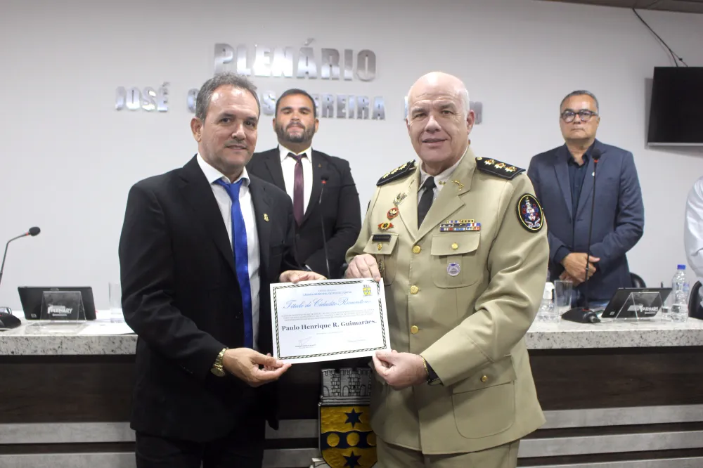 Coronel PM Paulo Guimarães, Comandante da CPR Sudoeste, recebe título de Cidadão Riocontense