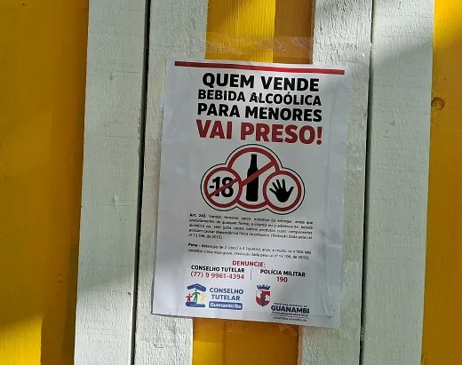 Conselho Tutelar divulga penalidades previstas para venda de bebidas alcoólicas a menores