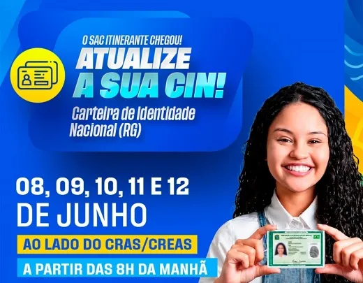SAC Itinerante realiza emissão e atualização da Carteira de Identidade Nacional no município
