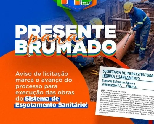 Município celebra 149 anos com publicação de licitação para obras de esgotamento sanitário