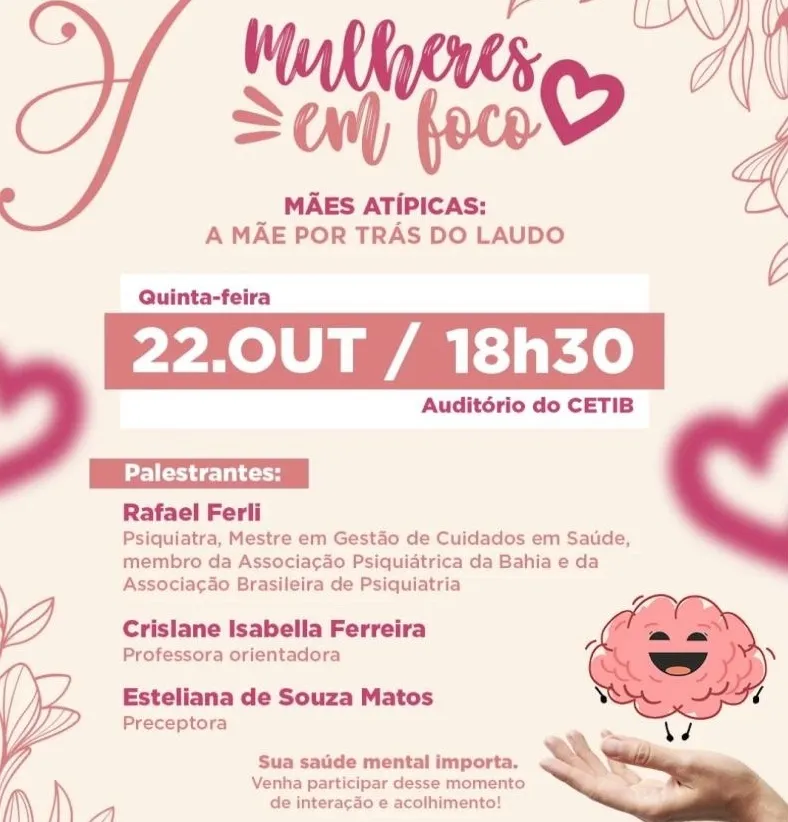 Saúde mental de mães atípicas será tema de palestra