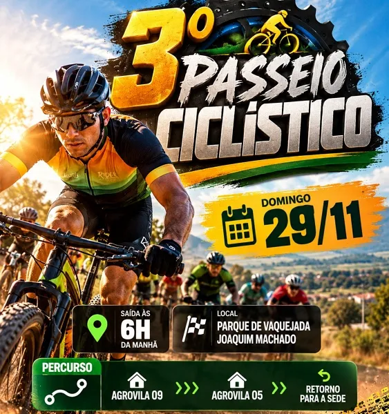 Município realiza 3º Passeio Ciclístico no dia 29 de novembro