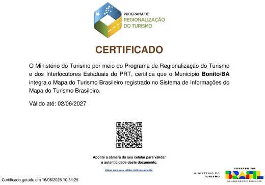 Município passa a integrar o Mapa do Turismo Brasileiro