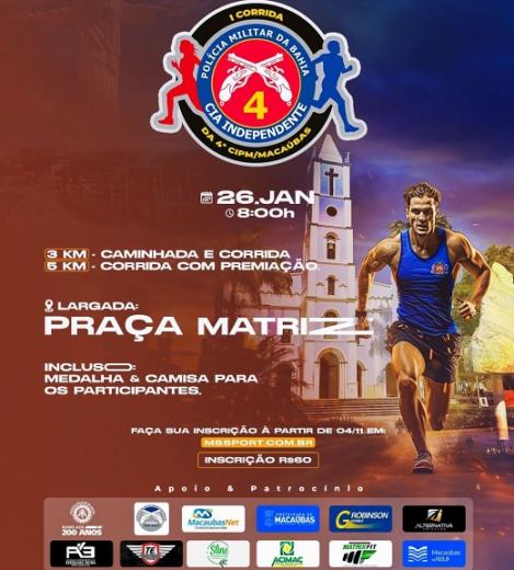 Macaúbas: 1ª Corrida da Polícia Militar será realizada em janeiro de 2025