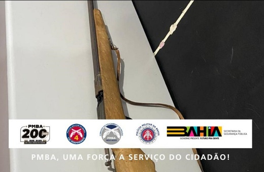 Espingarda artesanal é apreendida após fuga de suspeito na zona rural de Boquira