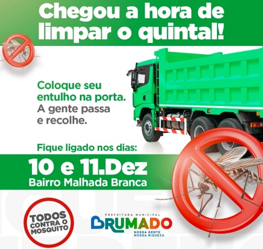 Brumado realiza mutirão de limpeza no bairro Malhada Branca nesta quarta e quinta-feira
