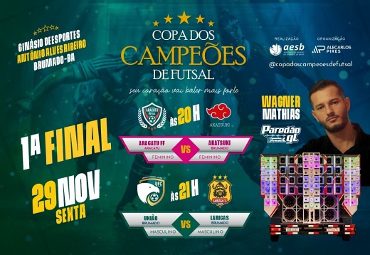 Grande final da Copa dos Campeões de Futsal 2024 acontece nesta sexta-feira (29)